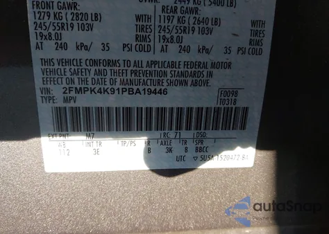 2023 Ford Edge Titanium z USA, uszkodzony, nr VIN 2FMPK4K91PBA19446